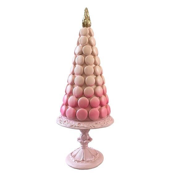 Peppermint Square Pink Ombre Macaron Tree 18in Resin Chic Holiday Decor NEW - Picture 5 of 11